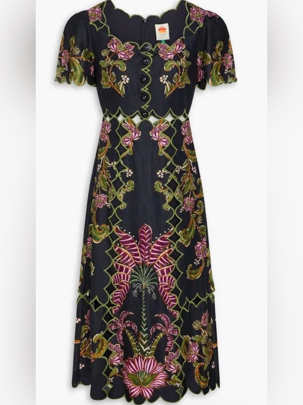 Farm Rio Black Ravenala Maxi Dress